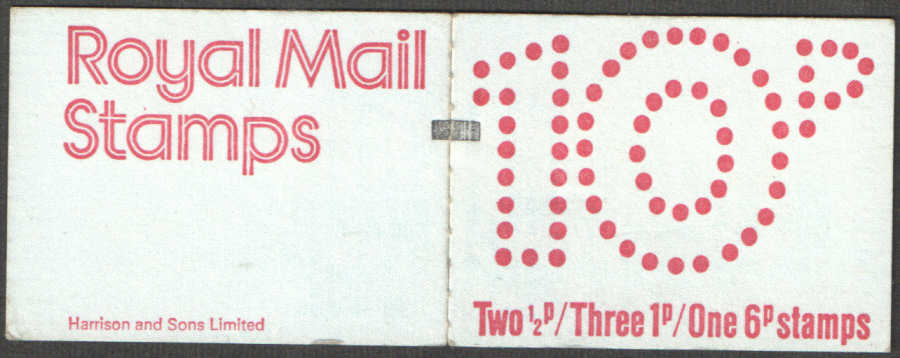 (image for) FA3 / DB6(3) + BMB Perf P1 Imprint 1 Setting 1 10p Folded Booklet. Trimmed perfs on one side. - Click Image to Close